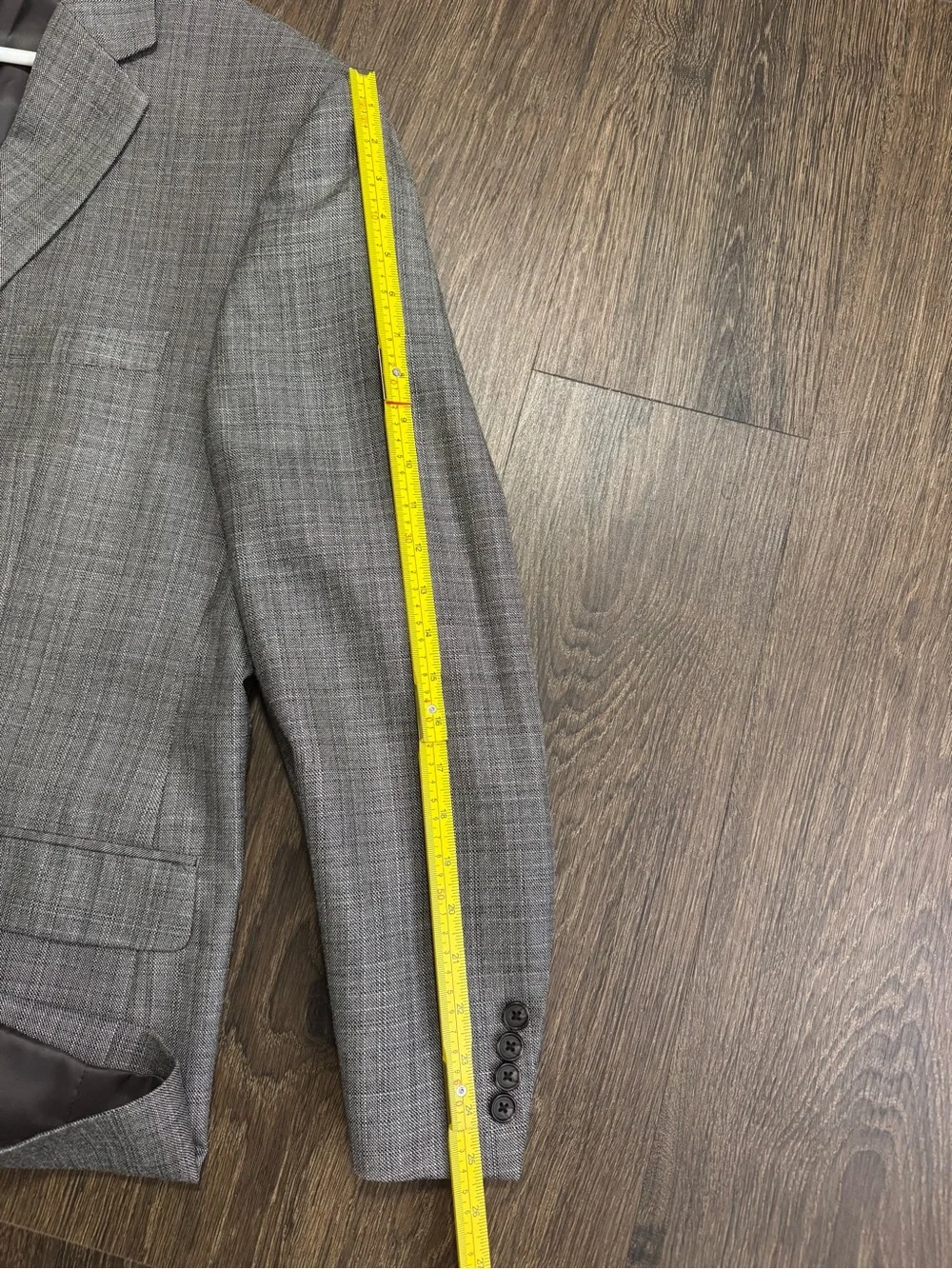 Ralph Lauren Mens Silk Wool Suit Coat Blazer 46R Gray Tonal Subtle Windowpane